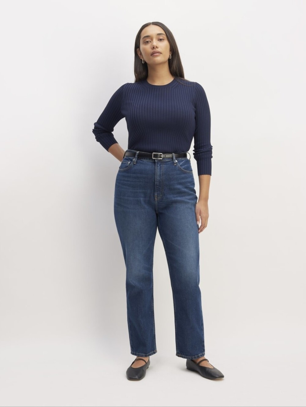 NWOT Everlane Curvy Cheeky Hourglass in Vintage Dark Jeans - Size 28R